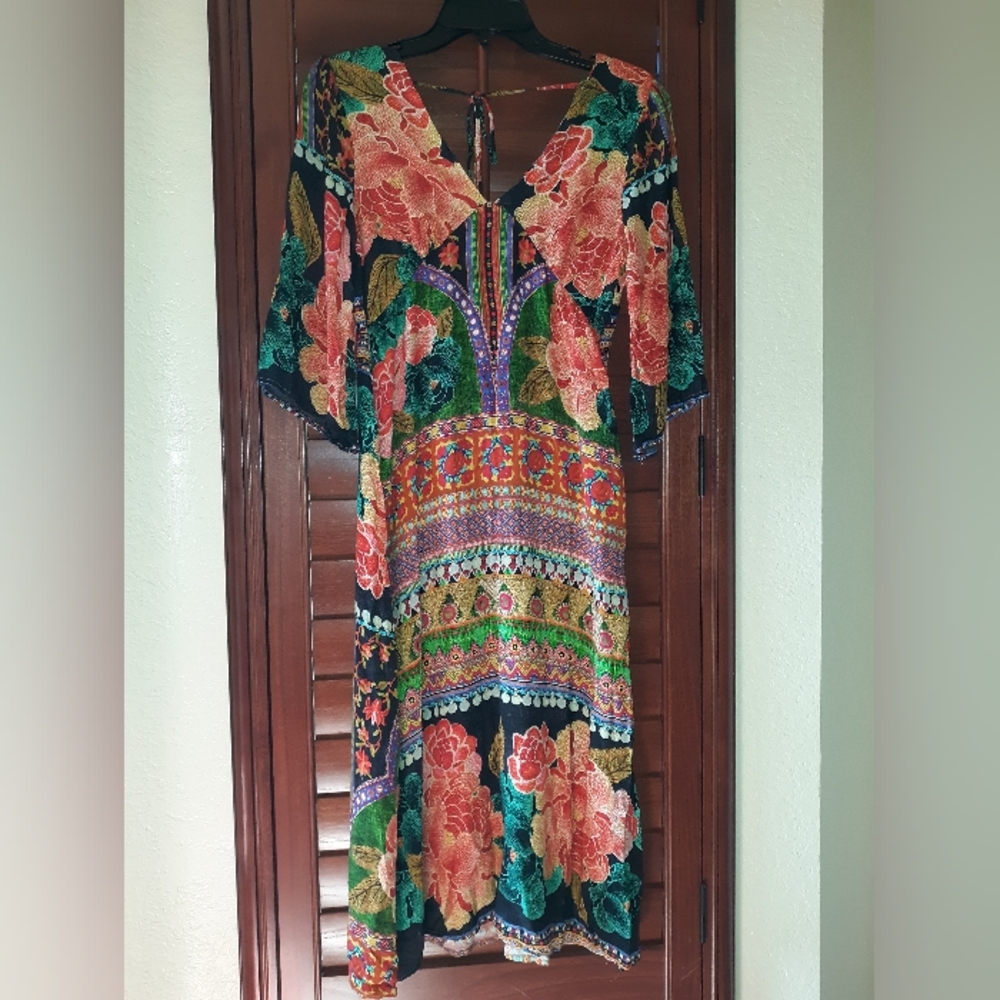 Farm Rio Anthropologie Rosario Multi Print Dress Medium